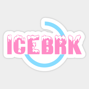 IceBrk Logo (Light Pink/Light Blue) Sticker